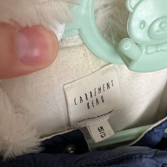 Carrément Beau Infant Snowsuit 6 Months Navy Blue Teddy Lined - Picture 3 of 3